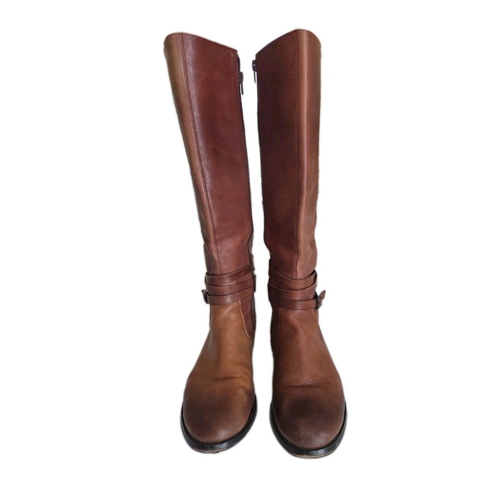 Arturo Chiang Tall Leather* Riding Boots Brown Zipper Womens Size 9